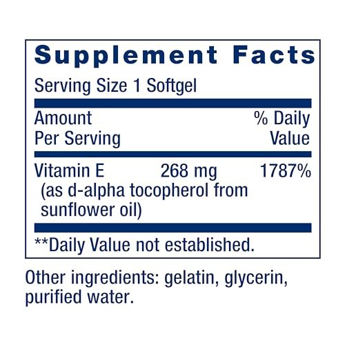 Life Extension Super Vitamin E 268 mg (400 IE) – Nicht-synthetisches Vitamin-E-Präparat für die Gesundheit des gesamten Körpers, glutenfrei, nicht-GVO, 90 Softgels