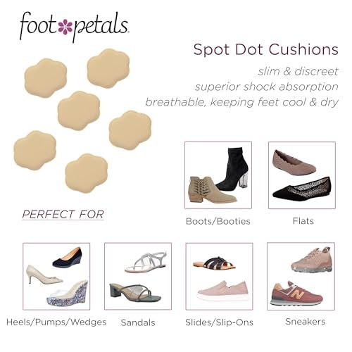 Foot Petals Spot Dot Cushion Scalloped Druckpunktlösung zur Blasenlinderung, Khaki, Einheitsgröße
