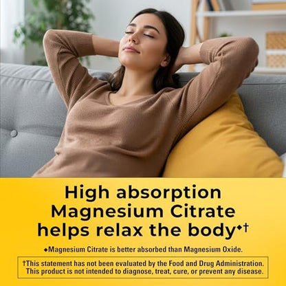 Nature Made Magnesiumcitrat 250 mg pro Portion – Magnesiumpräparat für Männer und Frauen – Unterstützung für Muskeln, Nerven, Knochen und Herz – 120 Weichkapseln, 60-Tage-Versorgung