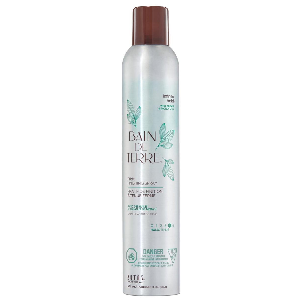 Bain de Terre Infinite Hold Firm Finishing Spray – Langanhaltender Halt & Glanz, Hitzeschutz & Feuchtigkeitsschutz mit Argan- & Monoi-Öl, Parabenfrei, Farbschutz, Vegan, 269 ml
