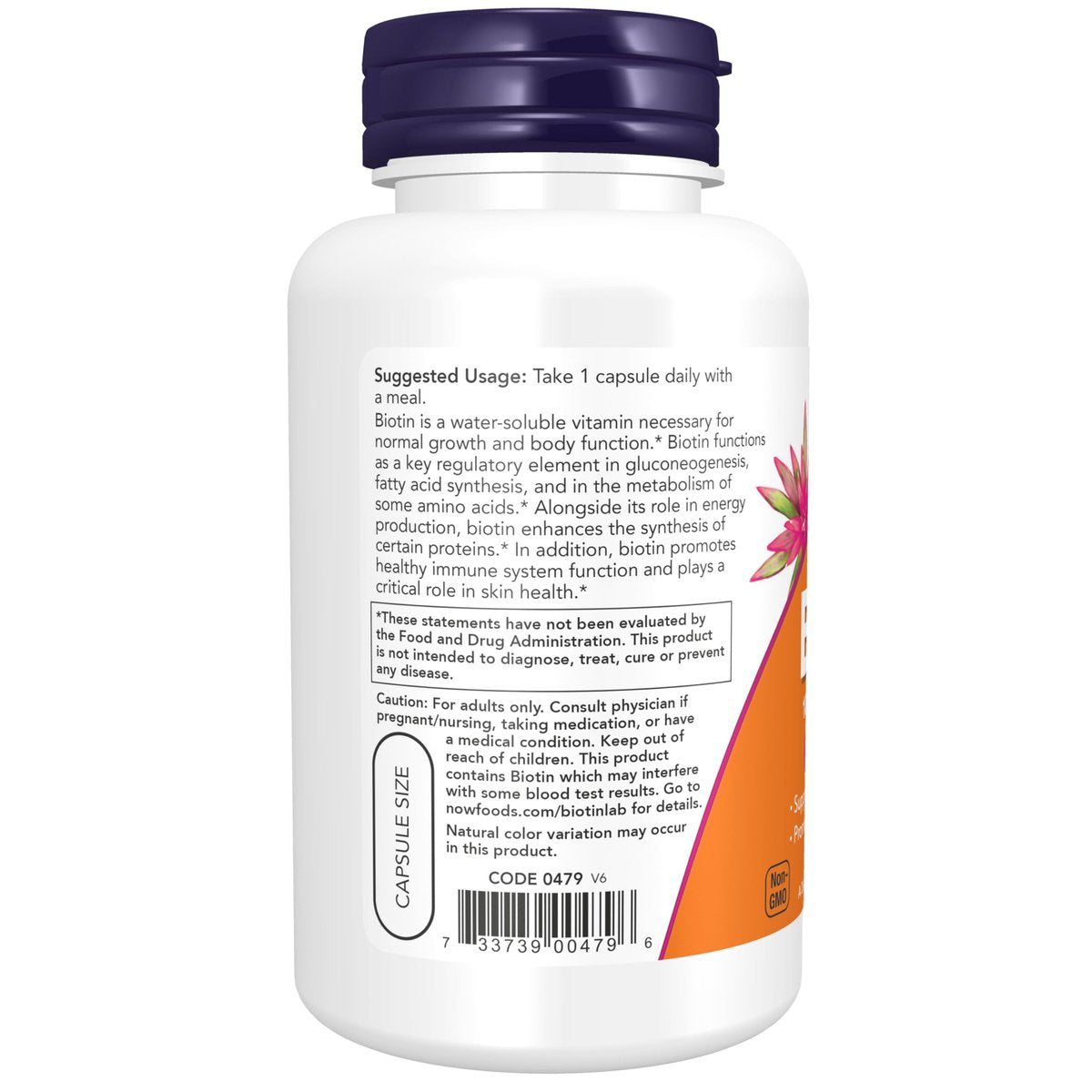 NOW Foods Nahrungsergänzungsmittel, Biotin 10 mg (10.000 µg), Extra Stärke, Energieproduktion*, 120 vegane Kapseln