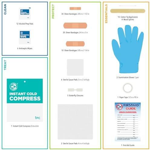 Be Smart Get Prepared 110-teiliges Erste-Hilfe-Set – Dunkelblau, kompakt für Zuhause, Büro, Auto, Reisen, Camping & Sport