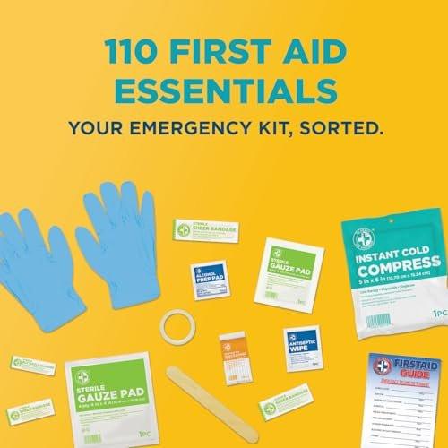 Be Smart Get Prepared 110-teiliges Erste-Hilfe-Set – Dunkelblau, kompakt für Zuhause, Büro, Auto, Reisen, Camping & Sport