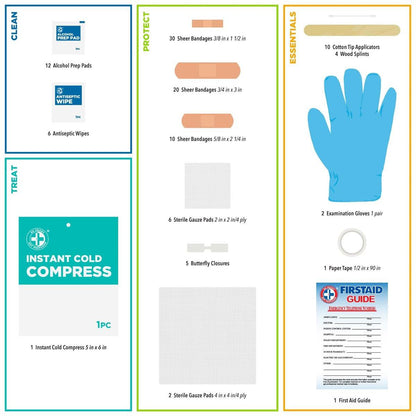 Be Smart Get Prepared 110-teiliges Erste-Hilfe-Set – Dunkelblau, kompakt für Zuhause, Büro, Auto, Reisen, Camping & Sport