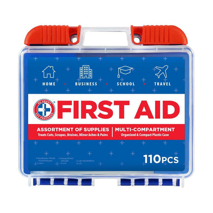 Be Smart Get Prepared 110-teiliges Erste-Hilfe-Set – Dunkelblau, kompakt für Zuhause, Büro, Auto, Reisen, Camping & Sport