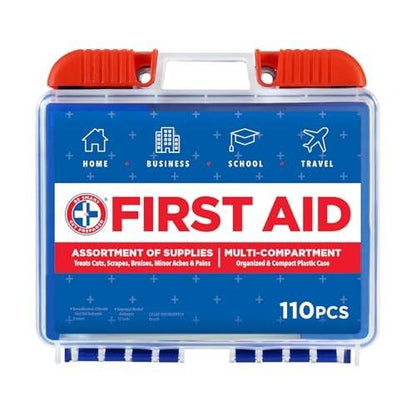 Be Smart Get Prepared 110-teiliges Erste-Hilfe-Set – Dunkelblau, kompakt für Zuhause, Büro, Auto, Reisen, Camping & Sport