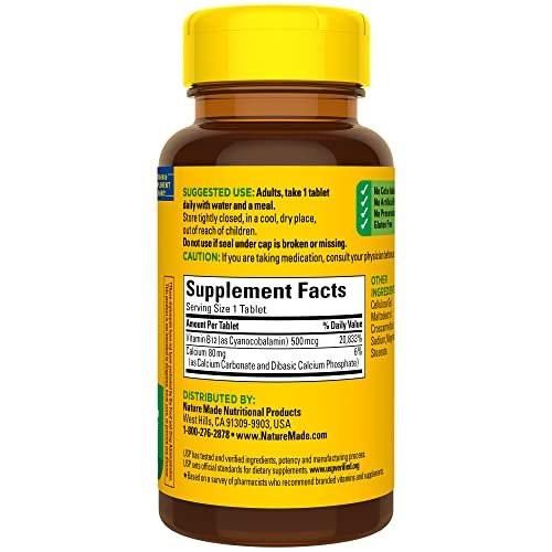 Nature Made Extra Strength Vitamin B12 2500 mcg – 60 Tabletten, 60-Tage-Vorrat für Energie-Stoffwechsel-Unterstützung