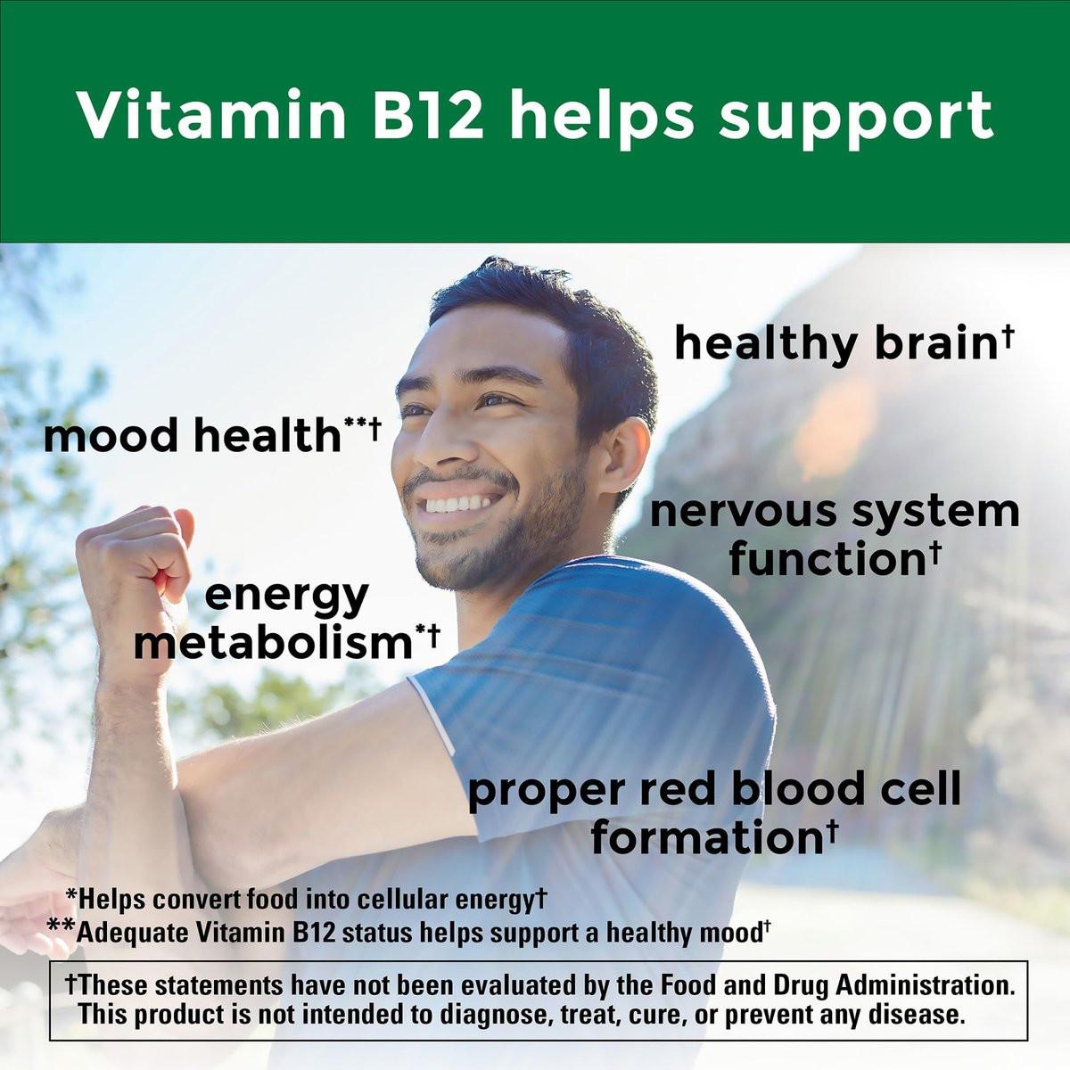 Nature Made Vitamin B12 500 mcg – 100 Tabletten, Nahrungsergänzungsmittel zur Unterstützung des Energiestoffwechsels