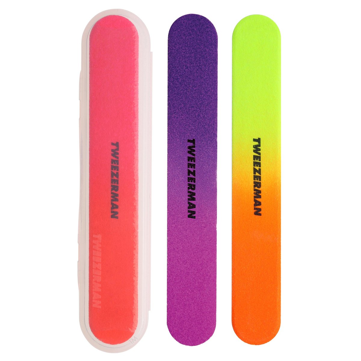 Tweezerman Neon Nagelfeilen-Set, 3er-Pack – Leuchtend bunte Feilen für natürliche und künstliche Nägel