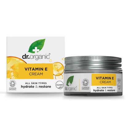 Dr. Organic Vitamin E Feuchtigkeitscreme | Tiefenhydratation & Wiederherstellung des natürlichen Gleichgewichts, 50 ml