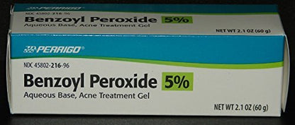 Perrigo 5% Benzoylperoxid Akne Behandlung Gel 60g Tube – Wirksame Anti-Akne Creme