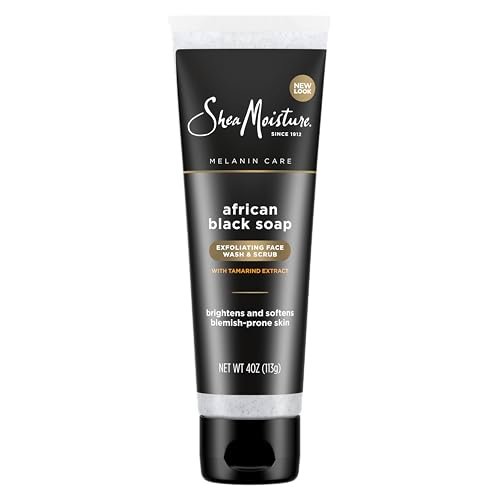 SheaMoisture Gesichtsreinigung und Peeling African Black Soap für zu Unreinheiten neigende Haut, klärend, 118 ml