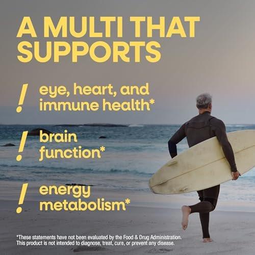 Nature's Way Alive! Multivitamin Gummies für Männer ab 50 – tägliche, kaubare Multivitamine mit B-Vitaminen, Vitamin D3 & Zink – unterstützt Herz, Augen und Energiestoffwechsel – Fruchtgeschmack, 60 Gummibärchen