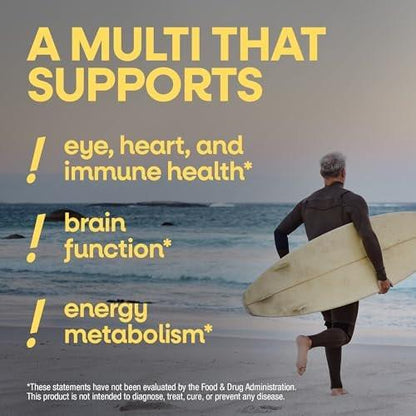 Nature's Way Alive! Multivitamin Gummies für Männer ab 50 – tägliche, kaubare Multivitamine mit B-Vitaminen, Vitamin D3 & Zink – unterstützt Herz, Augen und Energiestoffwechsel – Fruchtgeschmack, 60 Gummibärchen