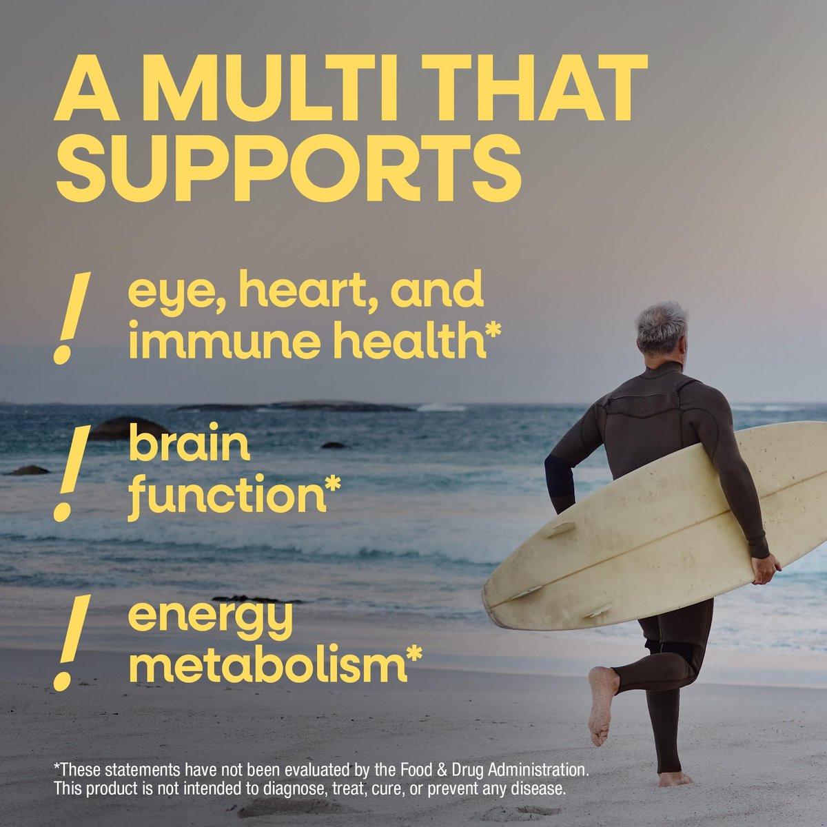 Nature's Way Alive! Multivitamin Gummies für Männer ab 50 – tägliche, kaubare Multivitamine mit B-Vitaminen, Vitamin D3 & Zink – unterstützt Herz, Augen und Energiestoffwechsel – Fruchtgeschmack, 60 Gummibärchen