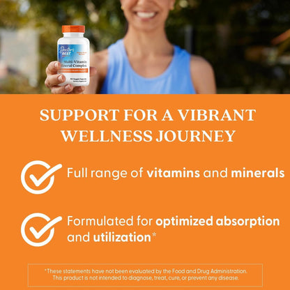 Doctor's Best Multi-Vitamin Mineral Complex – Tägliches veganes Multivitamin für Frauen & Männer, Vitamine A, C, D3, E, K2, Riboflavin & Niacin, Nahrungsergänzungsmittel für Erwachsene, Non-GMO – 90 vegane Kapseln