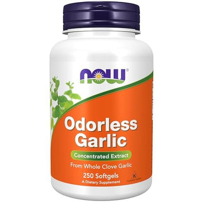 NOW Foods Knoblauch 250 Weichkapseln – Geruchloser konzentrierter Extrakt aus Allium sativum