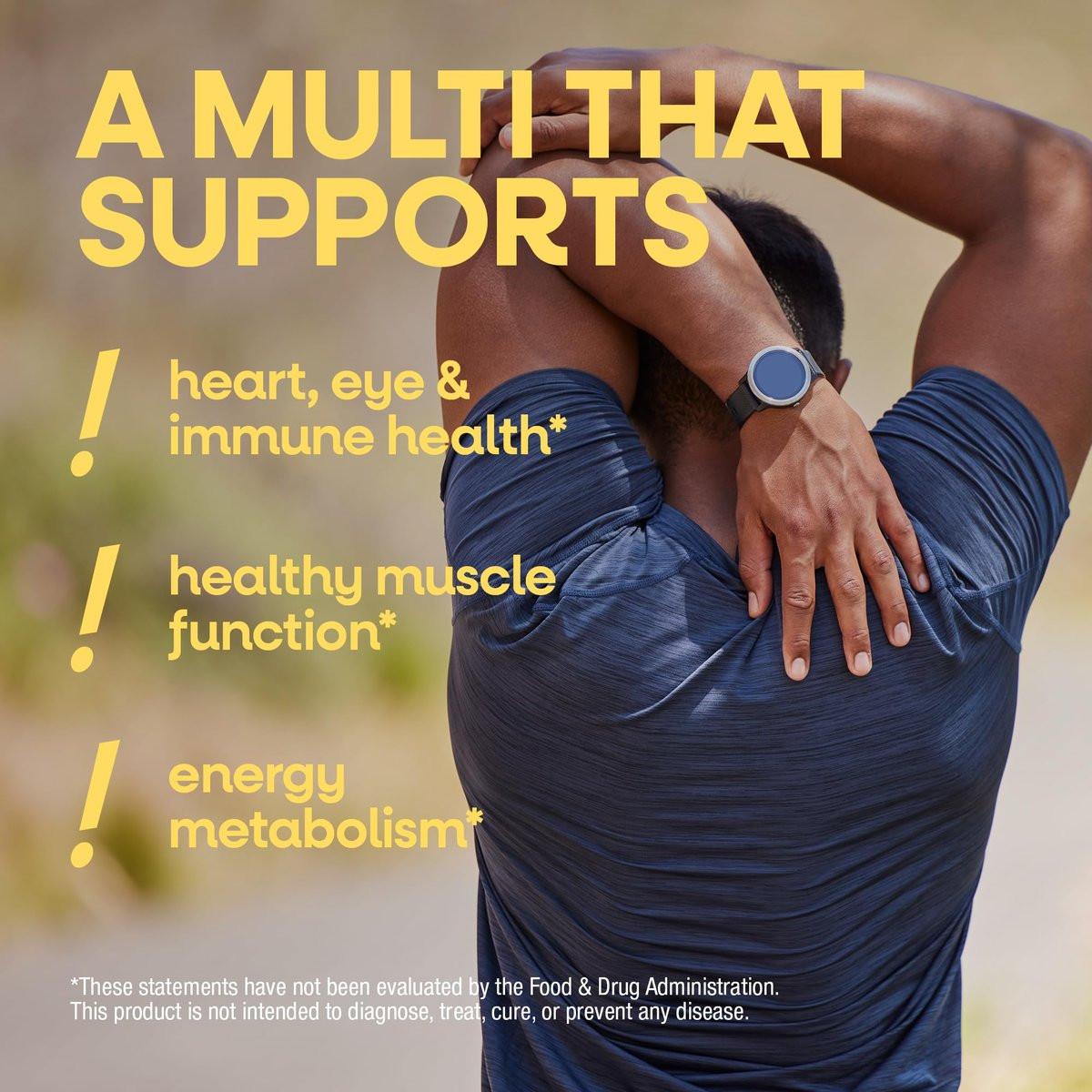 Nature's Way Alive! Multivitamin-Gummis für Männer – Tägliches Gummivitamin für Männer, unterstützt den zellulären Energiestoffwechsel, die Immunität und die Muskelfunktion mit Vitamin A, C, D3, Zink – vegetarisch, 60 Stück