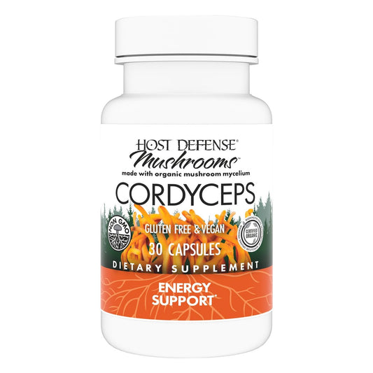 Host Defense Cordyceps Kapseln - Immun- und Energieunterstützung, Nierengesundheit, Fitness-Supplement zur Sauerstoffaufnahme - 30 Kapseln (15 Portionen)*