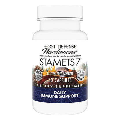 Host Defense Stamets 7 – 7 Pilzsorten Mischung – Immununterstützung mit Royal Sun Blazei, Cordyceps, Reishi, Maitake, Löwenmähne, Chaga & Mesima – 30 Kapseln (15 Portionen)