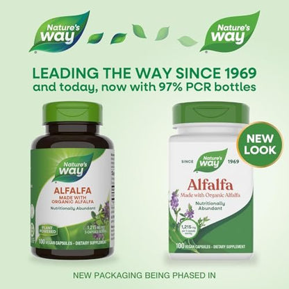 Nature's Way Premium Formula Bio-Alfalfa Jungpflanze, 1.215 mg pro Portion, 100 Kapseln