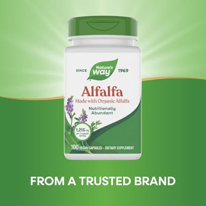 Nature's Way Premium Formula Bio-Alfalfa Jungpflanze, 1.215 mg pro Portion, 100 Kapseln
