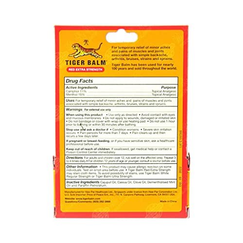 Tiger Balm X-Stark Rot 18 g – Hochwirksame Salbe für Muskel- und Gelenkschmerzen
