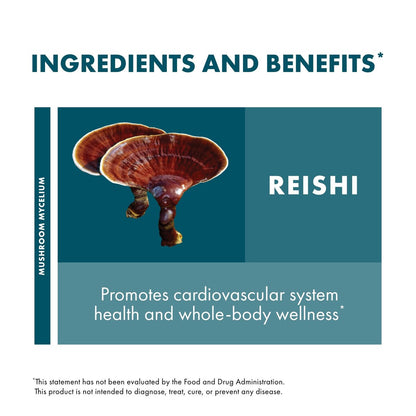Host Defense Reishi Kapseln – Herz- und Immununterstützung, Vitalität und Wohlbefinden – 30 Kapseln (15 Portionen)