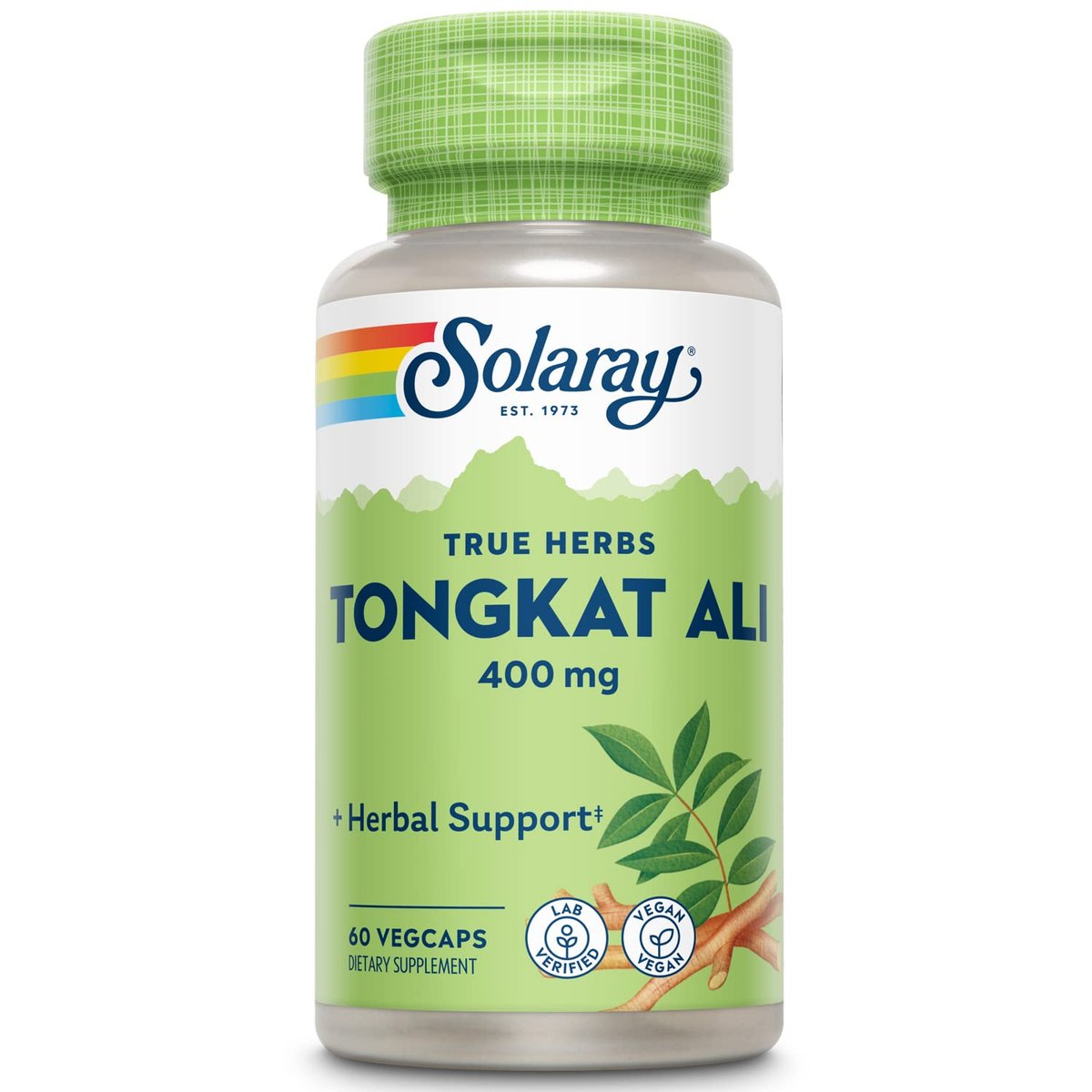 SOLARAY Tongkat Ali 400 mg – Longjack für Männer – Pflanzliche Unterstützung für Männergesundheit und Vitalität – Vegan, Nicht-GVO, Laborgeprüft – 60 Portionen, 60 VegCaps