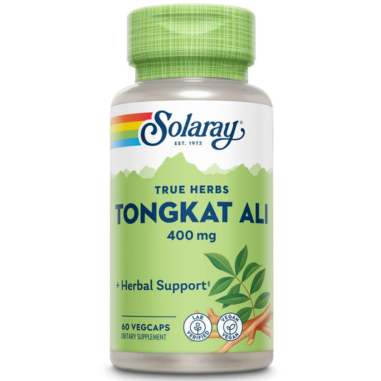 SOLARAY Tongkat Ali 400 mg – Longjack für Männer – Pflanzliche Unterstützung für Männergesundheit und Vitalität – Vegan, Nicht-GVO, Laborgeprüft – 60 Portionen, 60 VegCaps