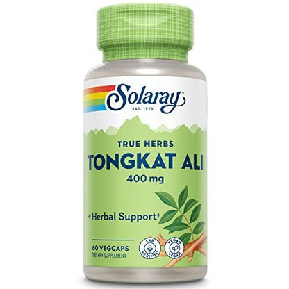 SOLARAY Tongkat Ali 400 mg – Longjack für Männer – Pflanzliche Unterstützung für Männergesundheit und Vitalität – Vegan, Nicht-GVO, Laborgeprüft – 60 Portionen, 60 VegCaps