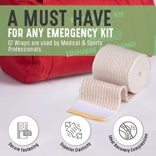 Premium elastische Bandage Wickel (2" 2er-Pack) – Haken- und Schlaufenverschlüsse an beiden Enden – Latexfrei, hypoallergen, Kompressionsrolle – Wiederverwendbare Bandagen für Taille, Beine, Ellenbogen & Knie
