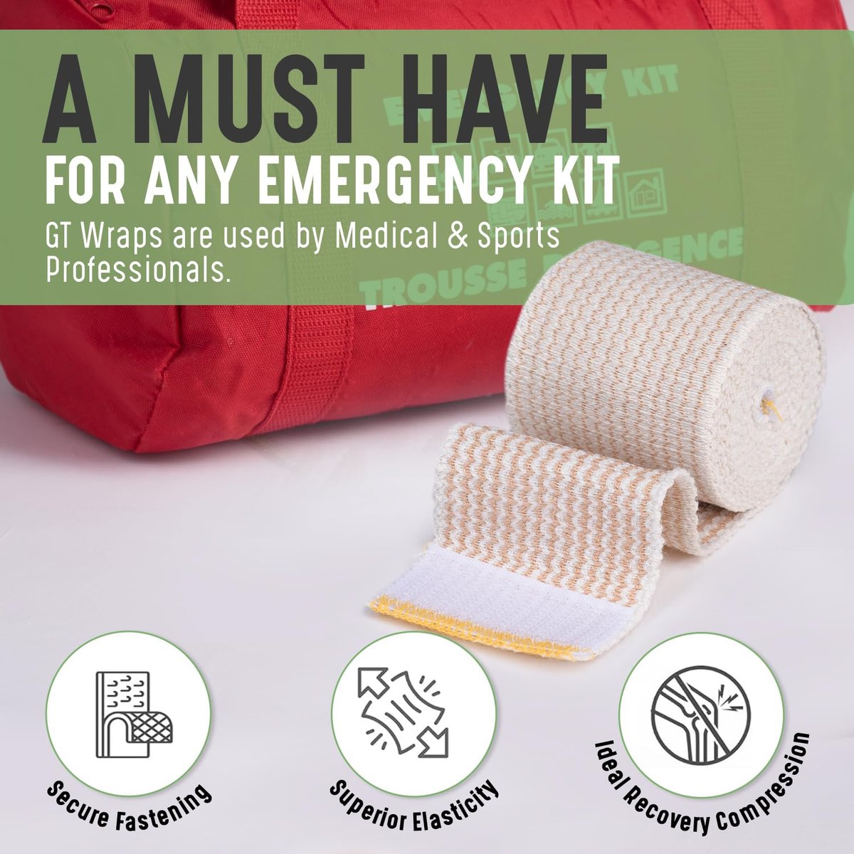Premium elastische Bandage Wickel (2" 2er-Pack) – Haken- und Schlaufenverschlüsse an beiden Enden – Latexfrei, hypoallergen, Kompressionsrolle – Wiederverwendbare Bandagen für Taille, Beine, Ellenbogen & Knie