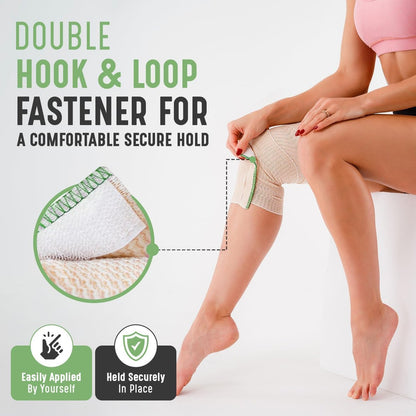 GT Premium Elastische Binde (6 Zoll, 2er-Pack) – Haken- und Schlaufenverschlüsse an beiden Enden – Latexfrei, hypoallergene Kompressionsbinde – Wiederverwendbare Bandagen für Taille, Beine, Ellbogen und Knie