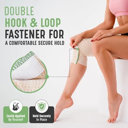 GT Premium Elastische Binde (6 Zoll, 2er-Pack) – Haken- und Schlaufenverschlüsse an beiden Enden – Latexfrei, hypoallergene Kompressionsbinde – Wiederverwendbare Bandagen für Taille, Beine, Ellbogen und Knie