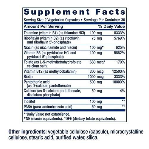 Life Extension BioActive Complete B-Komplex – Unterstützung für Herz, Gehirn & Nerven, gesunde Energie & Stoffwechsel, 60 vegane Kapseln