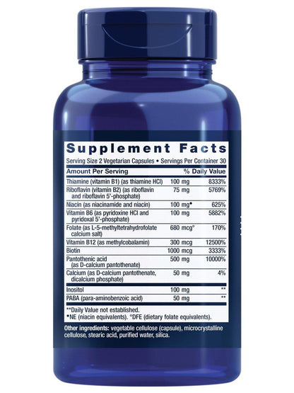 Life Extension BioActive Complete B-Komplex – Unterstützung für Herz, Gehirn & Nerven, gesunde Energie & Stoffwechsel, 60 vegane Kapseln