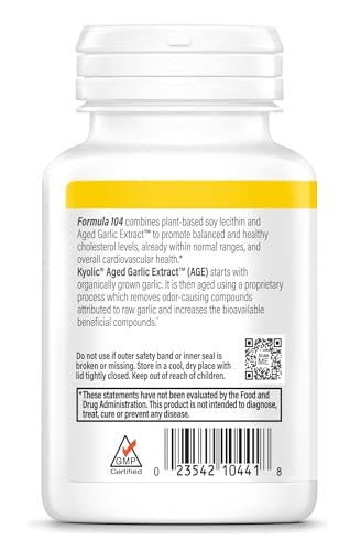 Kyolic Gealter Knoblauch Extrakt Formel 104, Cholesterin Gesundheit*, 100 Kapseln