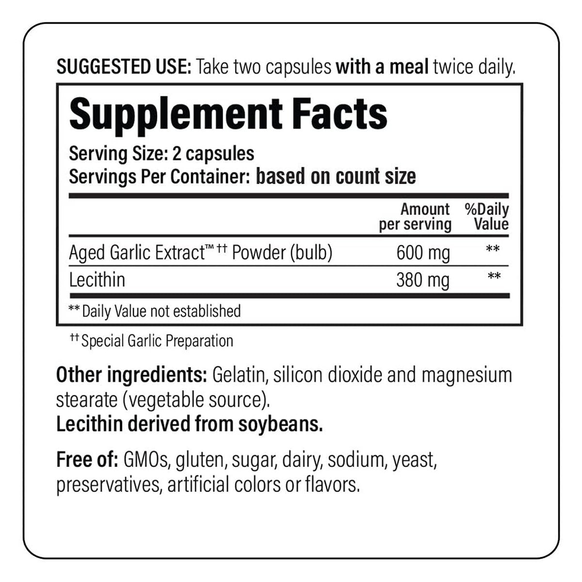 Kyolic Gealter Knoblauch Extrakt Formel 104, Cholesterin Gesundheit*, 100 Kapseln