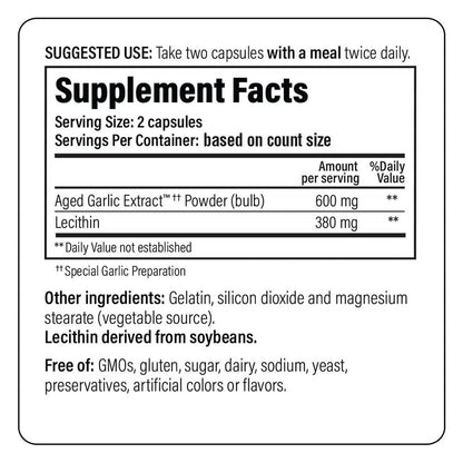 Kyolic Gealter Knoblauch Extrakt Formel 104, Cholesterin Gesundheit*, 100 Kapseln