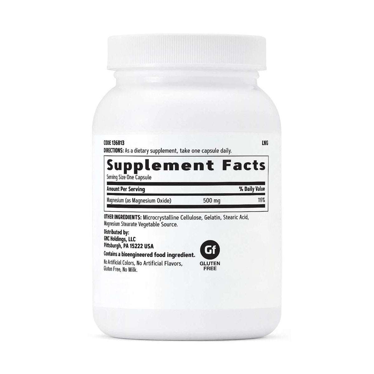 GNC Magnesium 500mg – 120 Kapseln – Unterstützt Kalziumaufnahme, starke Knochen und Zähne