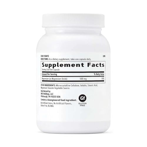 GNC Magnesium 500mg – 120 Kapseln – Unterstützt Kalziumaufnahme, starke Knochen und Zähne