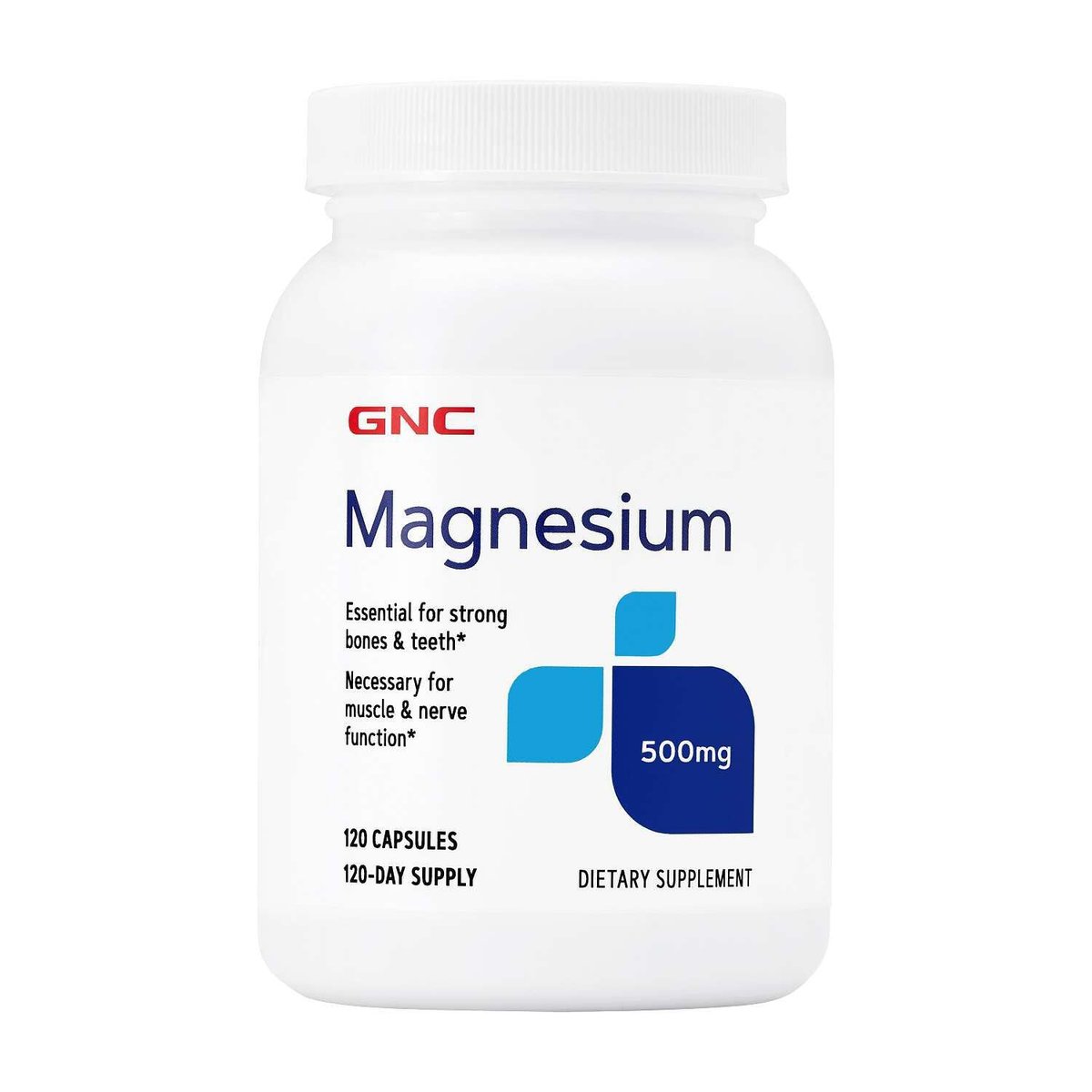 GNC Magnesium 500mg – 120 Kapseln – Unterstützt Kalziumaufnahme, starke Knochen und Zähne