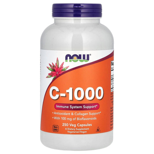 Now Foods C 1000, 250 Kapseln - Hochdosiertes Vitamin C zur Immununterstützung