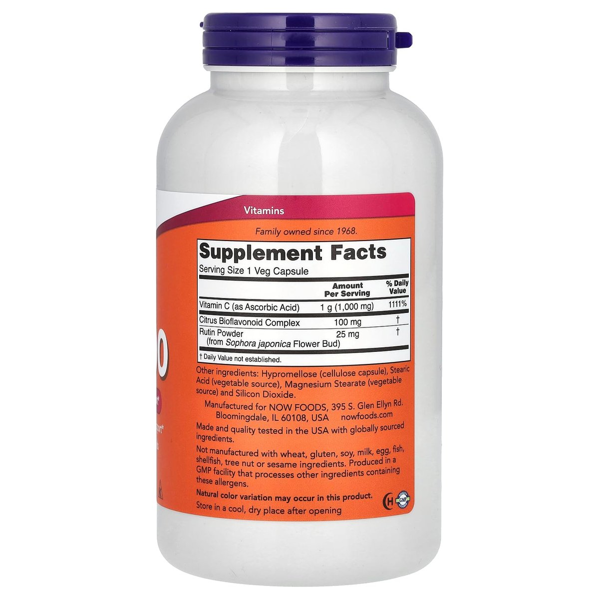 Now Foods C 1000, 250 Kapseln - Hochdosiertes Vitamin C zur Immununterstützung