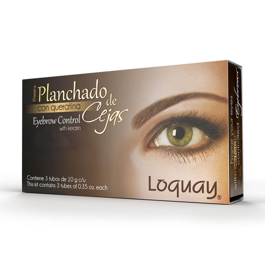 Loquay Keratin Augenbrauen-Straffungs-Kit – 3-Schritt-Behandlung für professionelle Ergebnisse, 3 Tuben à 10 g, inklusive Kamm