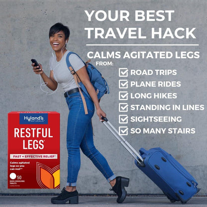 Hyland's Restful Legs Tabletten – Natürliche Linderung bei Kribbeln, Krabbeln, Zucken und unruhigen Beinen – 50 schnell lösliche Tabletten