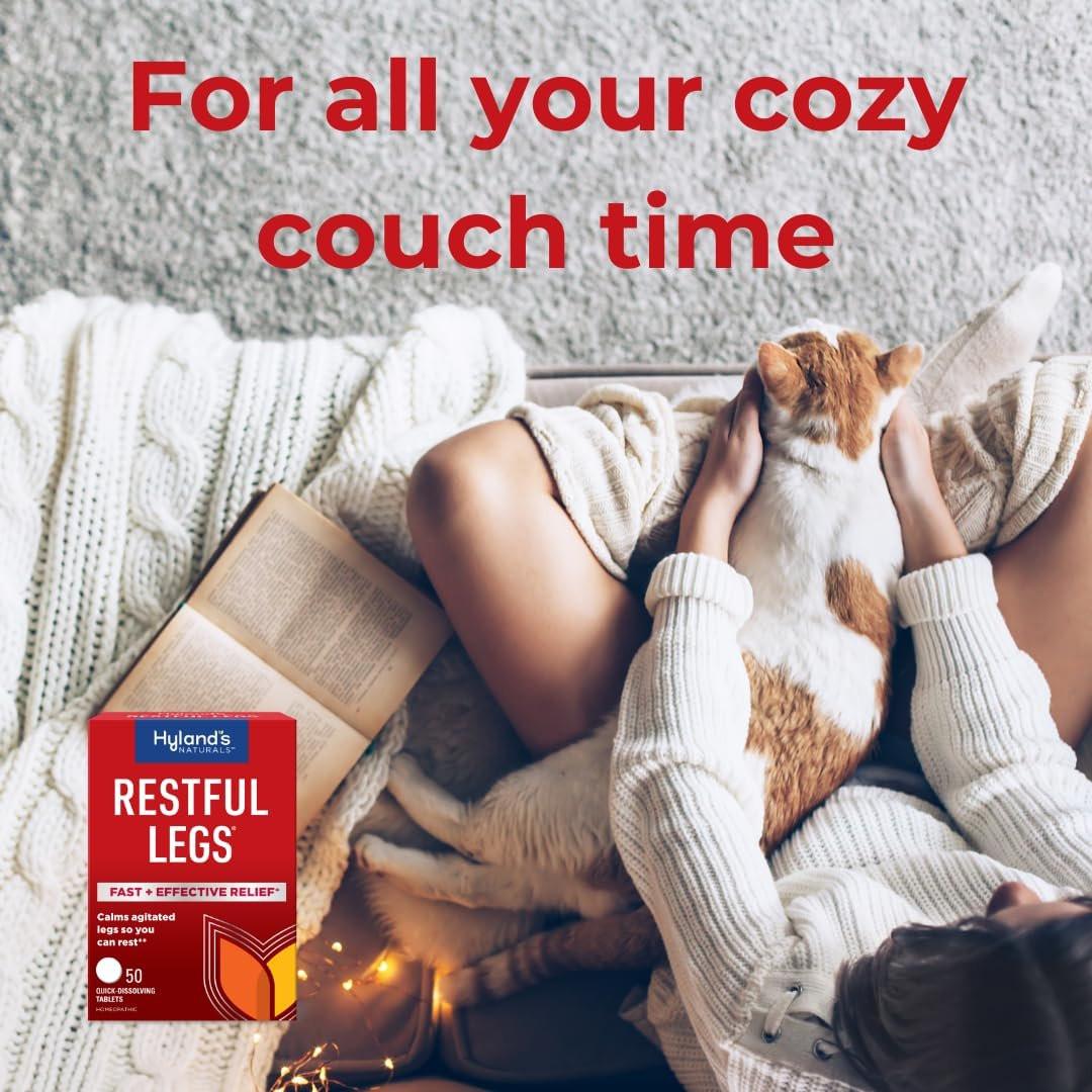 Hyland's Restful Legs Tabletten – Natürliche Linderung bei Kribbeln, Krabbeln, Zucken und unruhigen Beinen – 50 schnell lösliche Tabletten