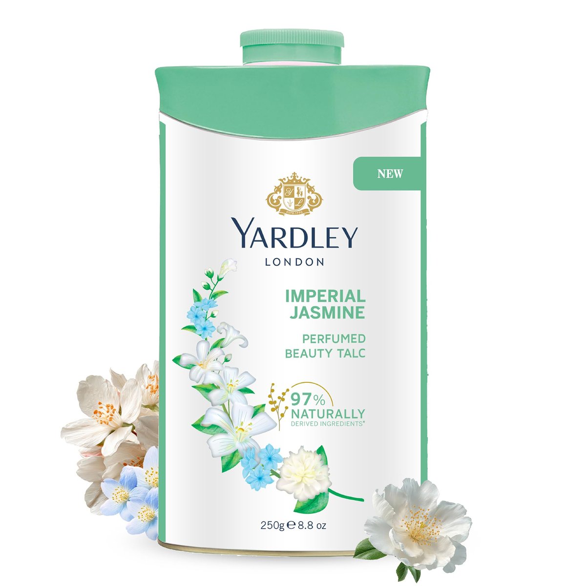Yardley London Jasmin Talkumpuder - 250 g, 8,8 oz, desodorierender Körperpuder