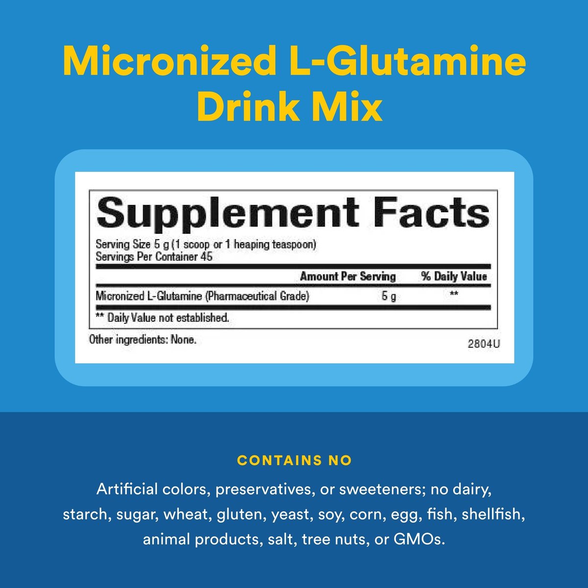 Natural Factors, Mikronisiertes L-Glutamin Getränkepulver 5000 mg, Unterstützt Muskeln und Immunfunktion, 283 g